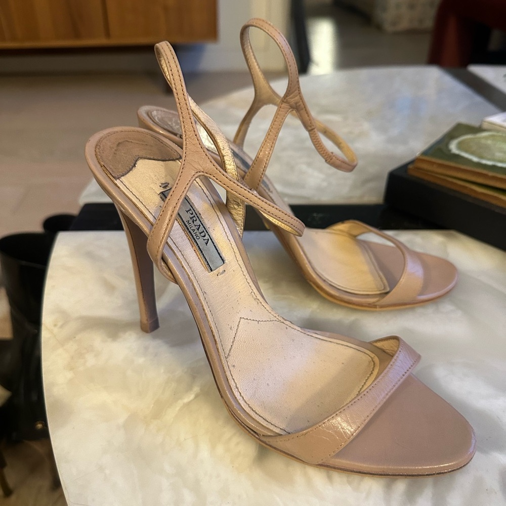 Prada ankle strap sandal heels Nude - Picture 2 of 11